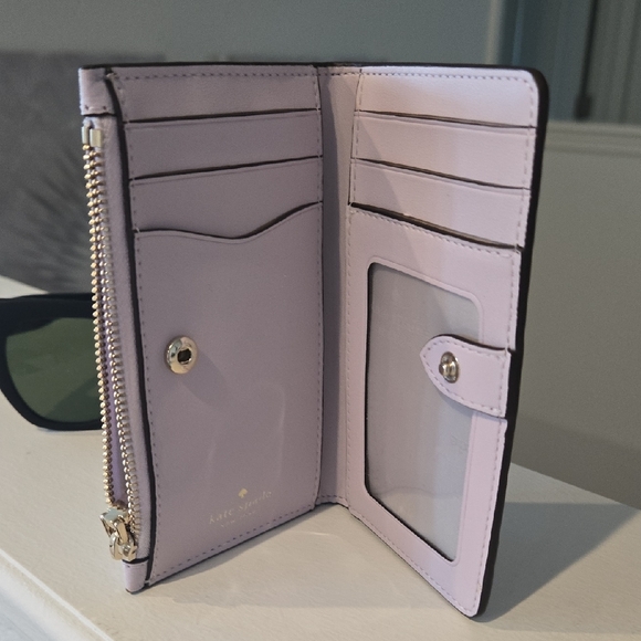 kate spade Lilac Pebbled Leather Zip Wallet with Gold Hardware - Picture 3 of 4